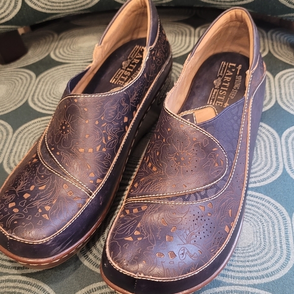 Spring Steps L'Artiste Navy Burbank Clogs - Sz 41 EU - Picture 3 of 13